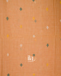 Peach Jamdani Mul Cotton Saree