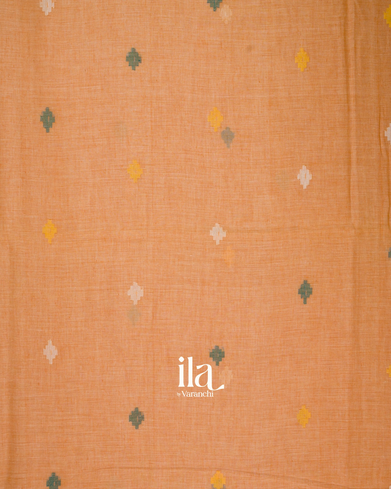 Peach Jamdani Mul Cotton Saree