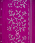 Magenta Jamdani Mul Cotton Saree