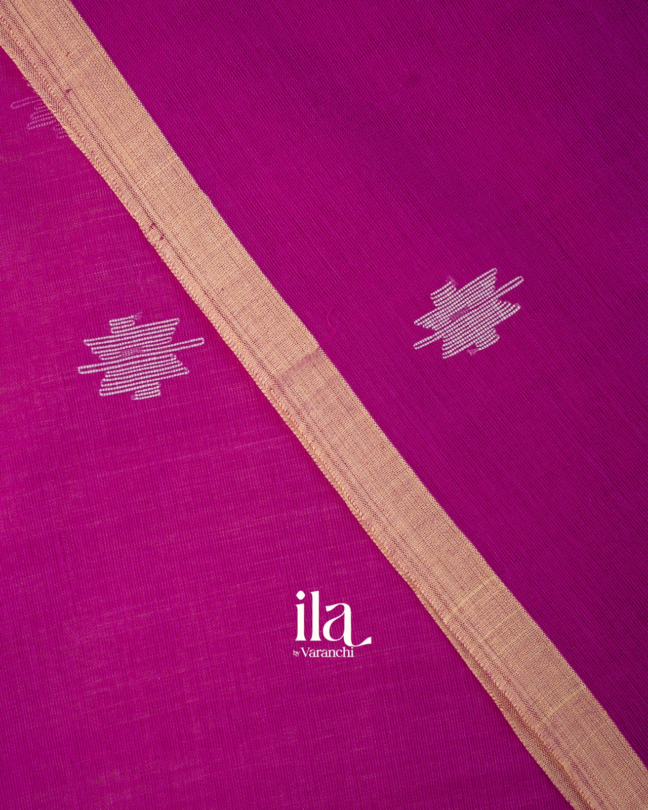 Magenta Jamdani Mul Cotton Saree