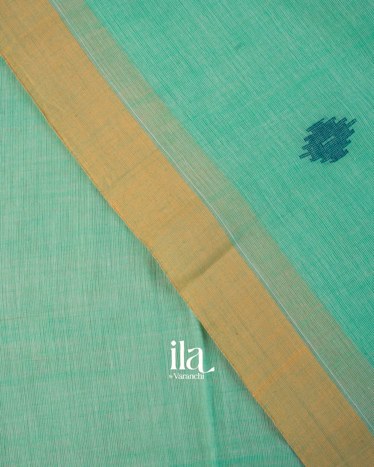 Aqua Green Jamdani Mul Cotton Saree