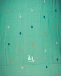 Aqua Green Jamdani Mul Cotton Saree