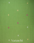 Light Green Jamdani with Paithani Pallu Mul Cotton Saree
