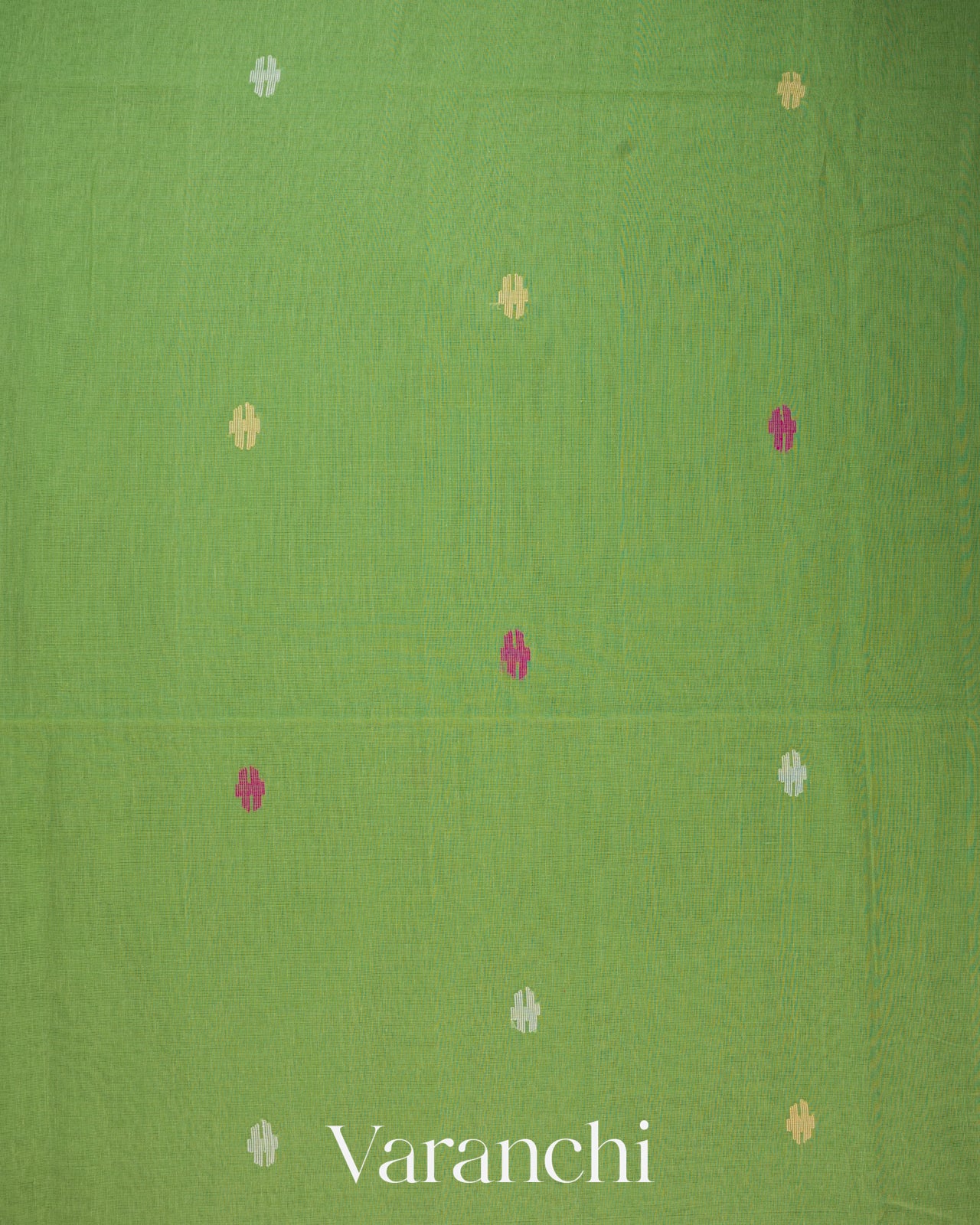 Light Green Jamdani with Paithani Pallu Mul Cotton Saree