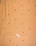 Muted Peach Jamdani Pure Mul Cotton Saree