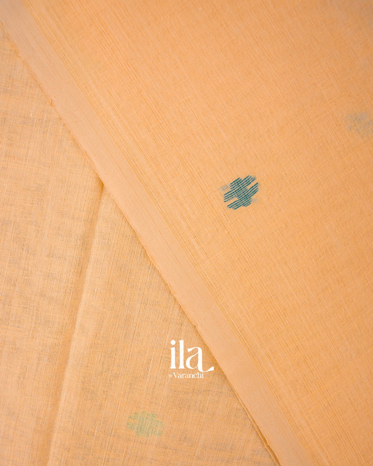 Muted Peach Jamdani Pure Mul Cotton Saree
