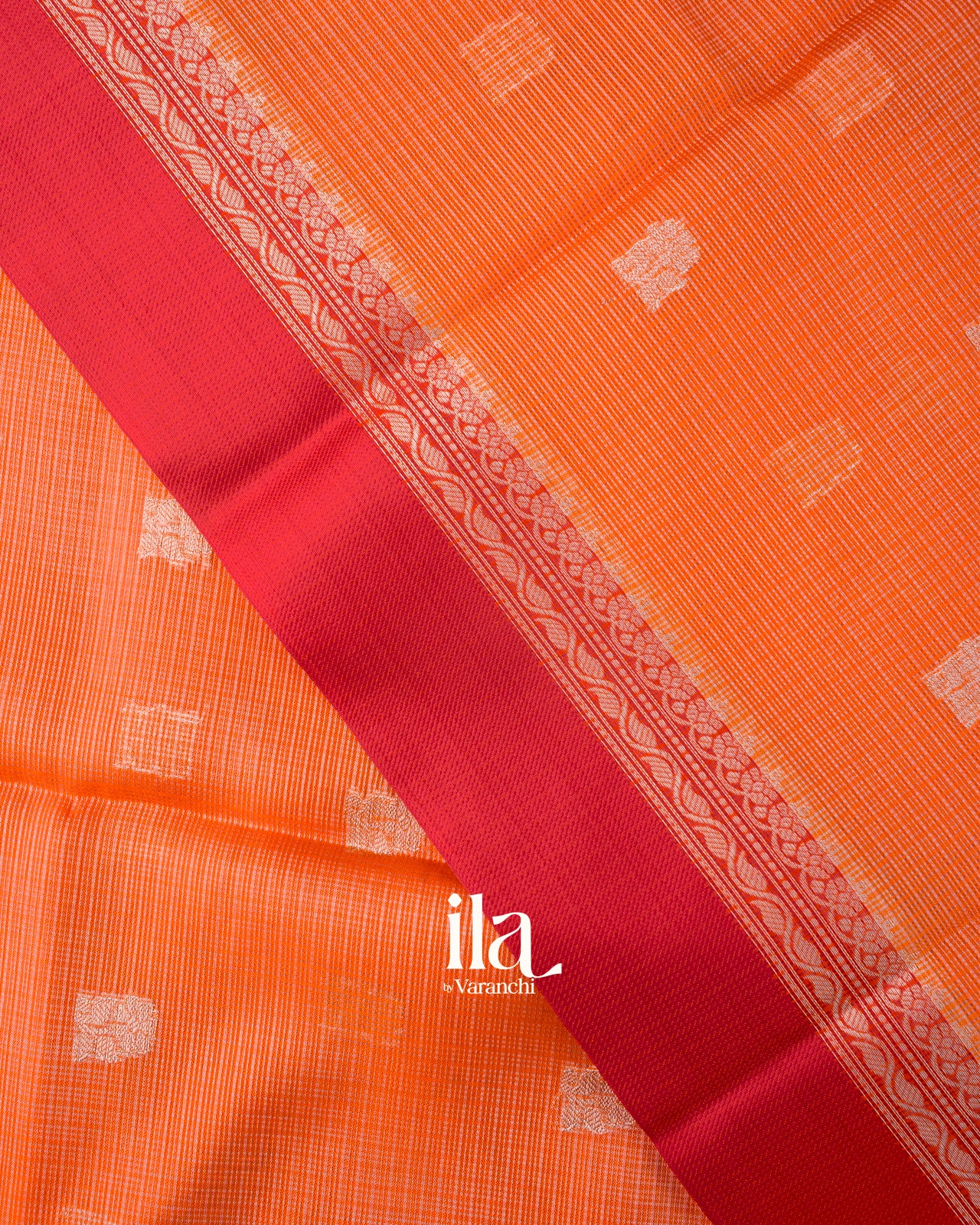 Burnt Orange Semi Silk Saree