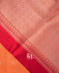 Burnt Orange Semi Silk Saree