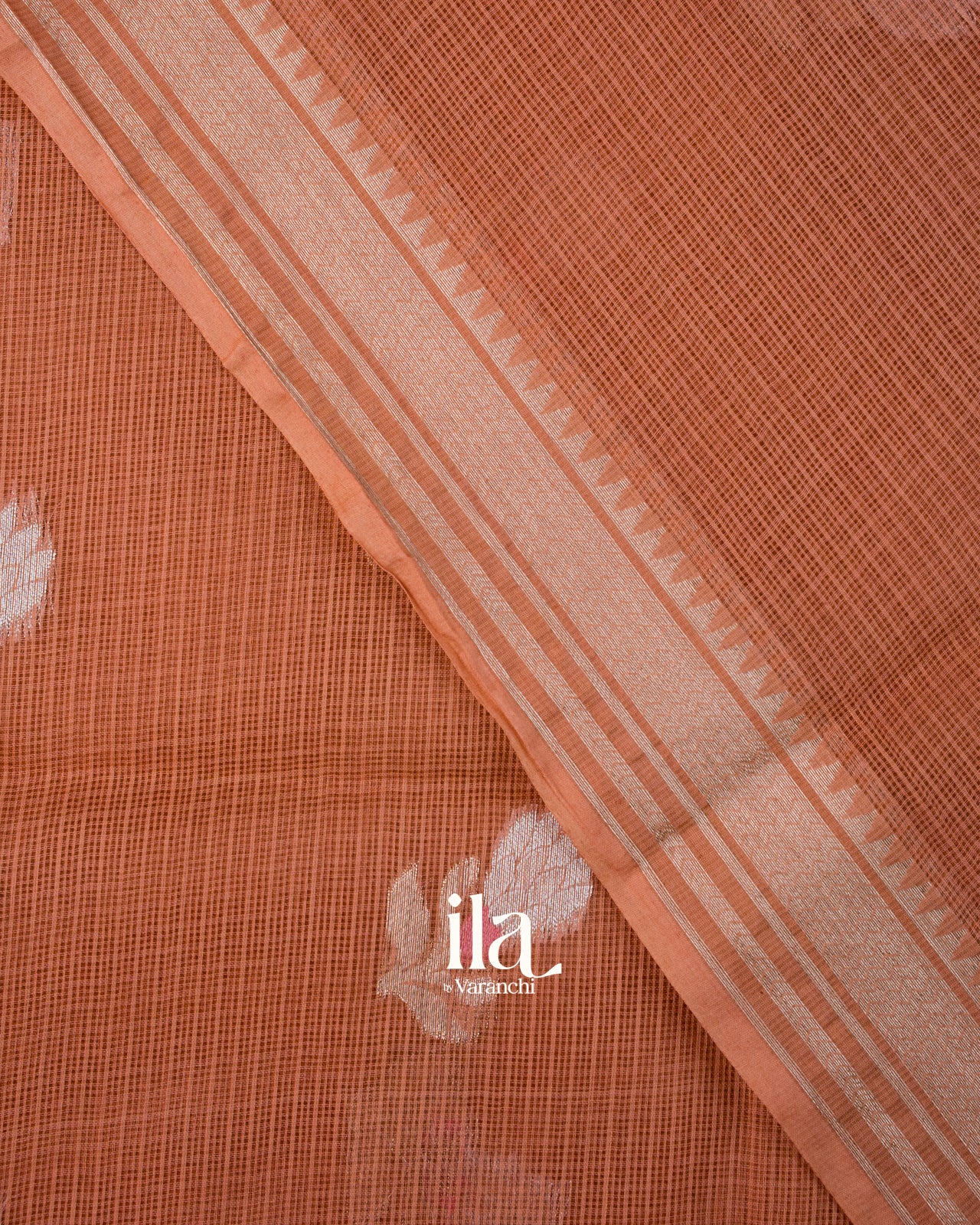 Peach Pure Kota Cotton Saree