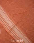 Peach Pure Kota Cotton Saree