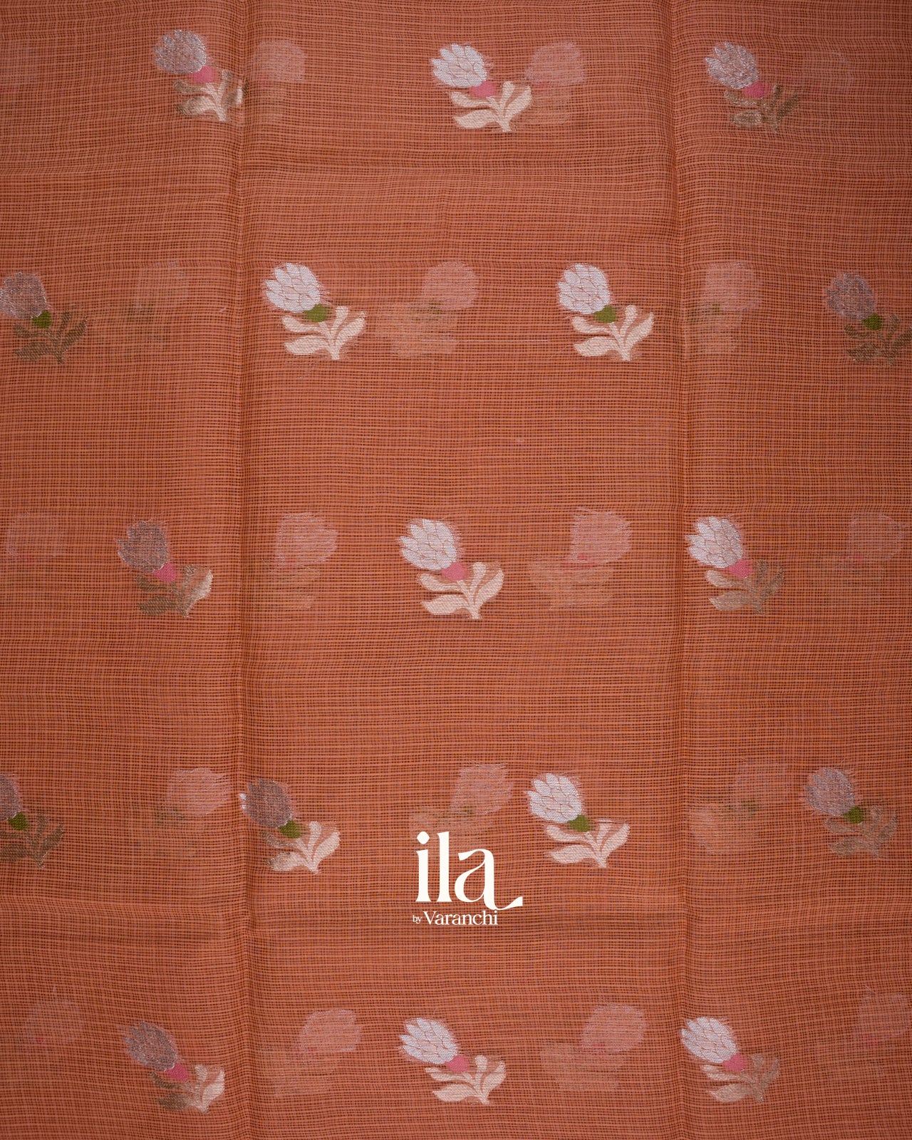 Peach Pure Kota Cotton Saree