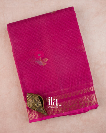 Rani Pink Pure Kota Cotton Saree