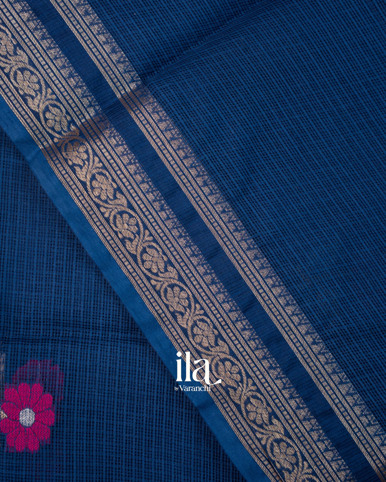 Peacock Blue Pure Kota Cotton Saree