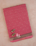 Rose Pink Pure Kota Cotton Saree — Folded