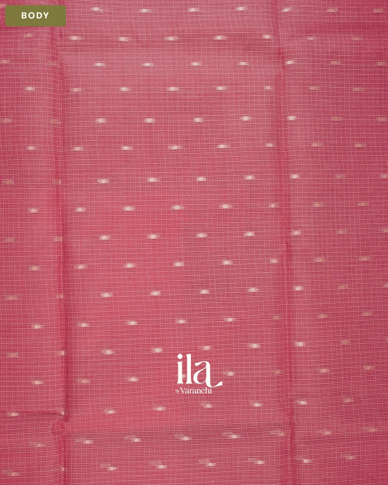 Rose Pink Pure Kota Cotton Saree — Body