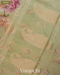 Sage Green Digital Printed Pure Kota Cotton Saree — Pallu