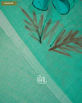 Sea Green Hand-Painted Floral Mul Cotton Saree — Border
