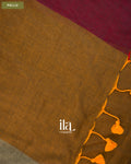 Mustard Yellow Floral Mul Cotton Saree — Pallu
