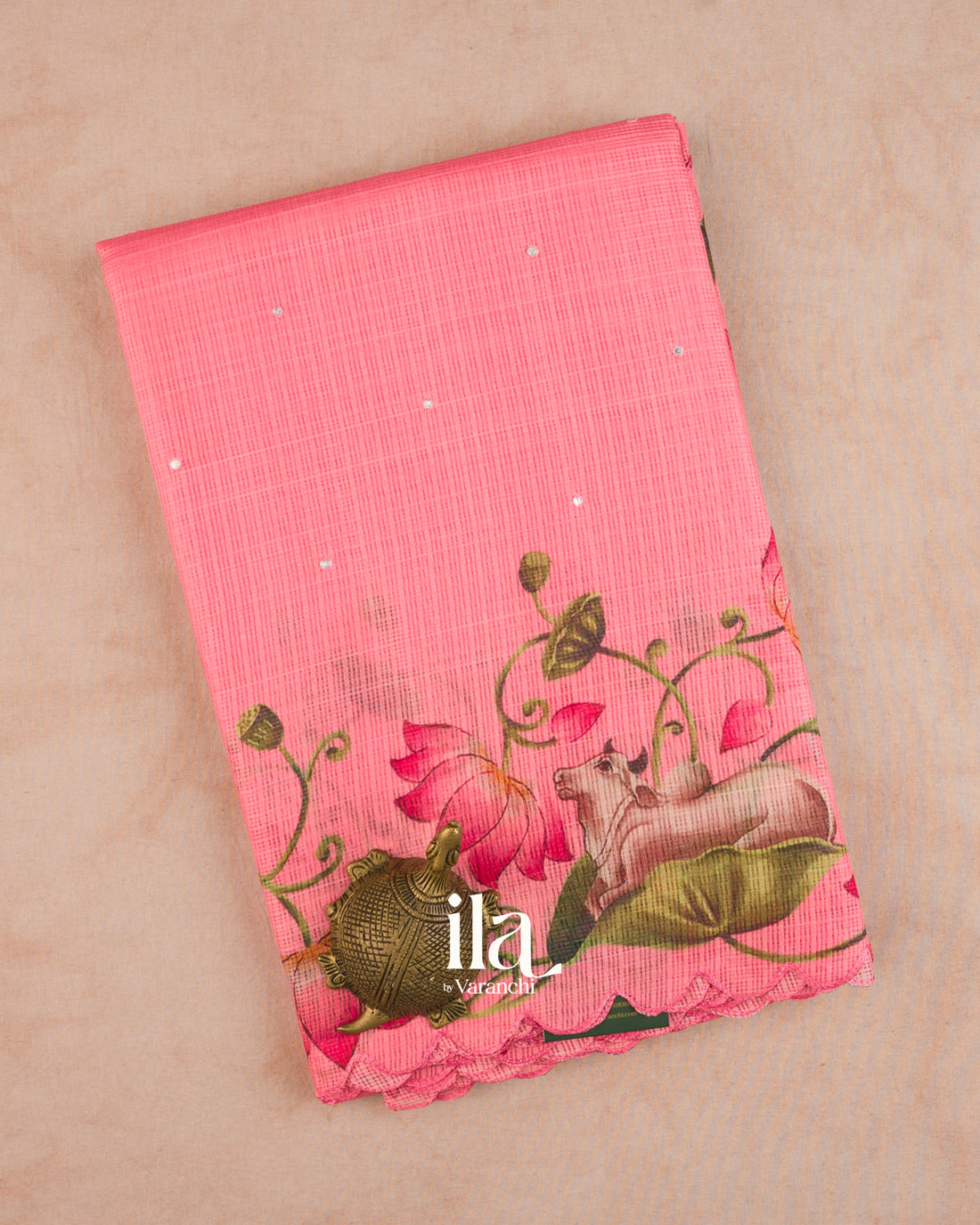 Pink Pichwai Digital Printed Semi Kota Saree