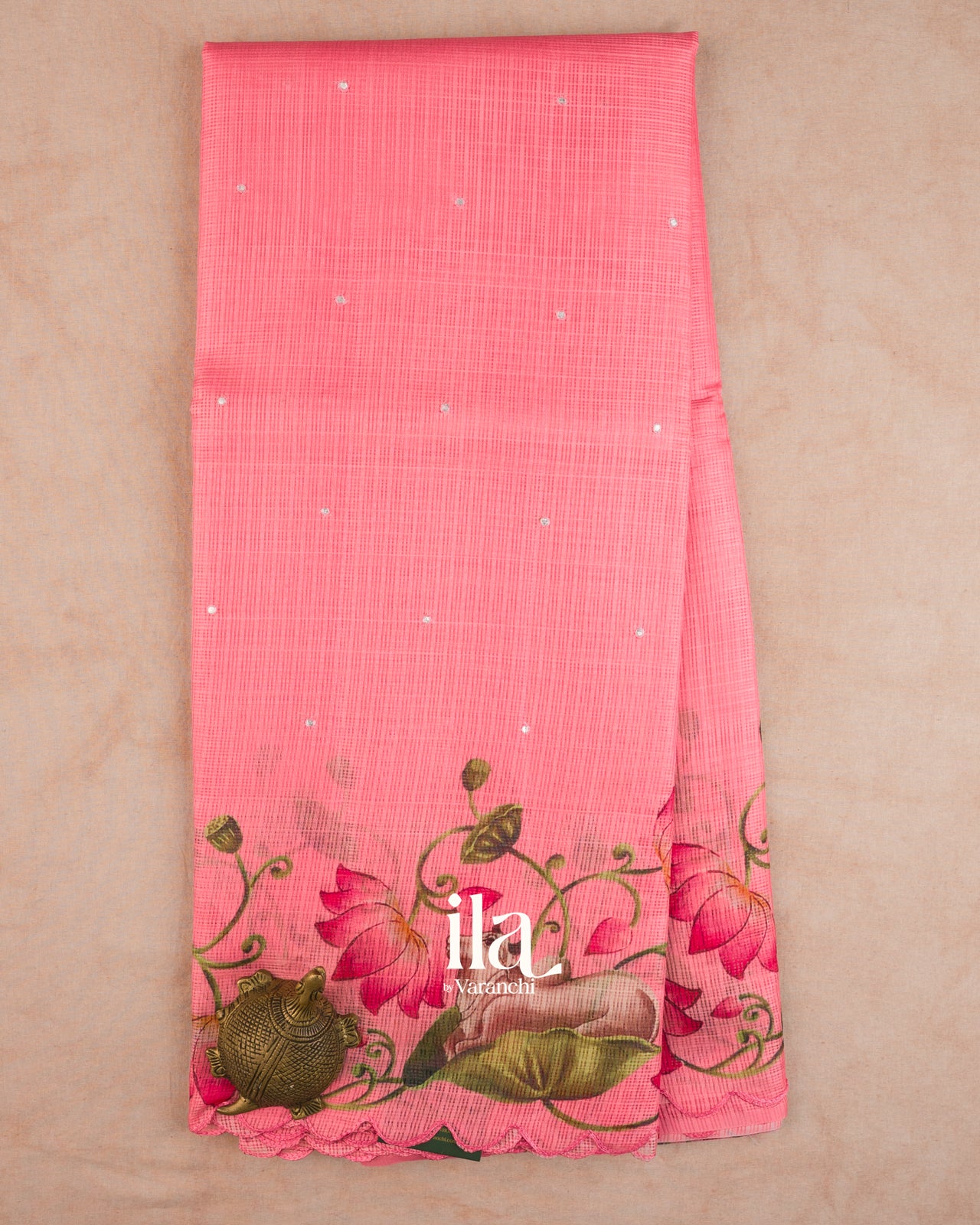 Pink Pichwai Digital Printed Semi Kota Saree