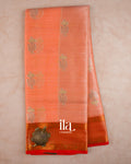 Coral Orange Semi Kota Silk Saree
