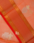 Coral Orange Semi Kota Silk Saree