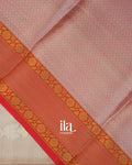 Pearl White Embroidered Semi Kota Saree