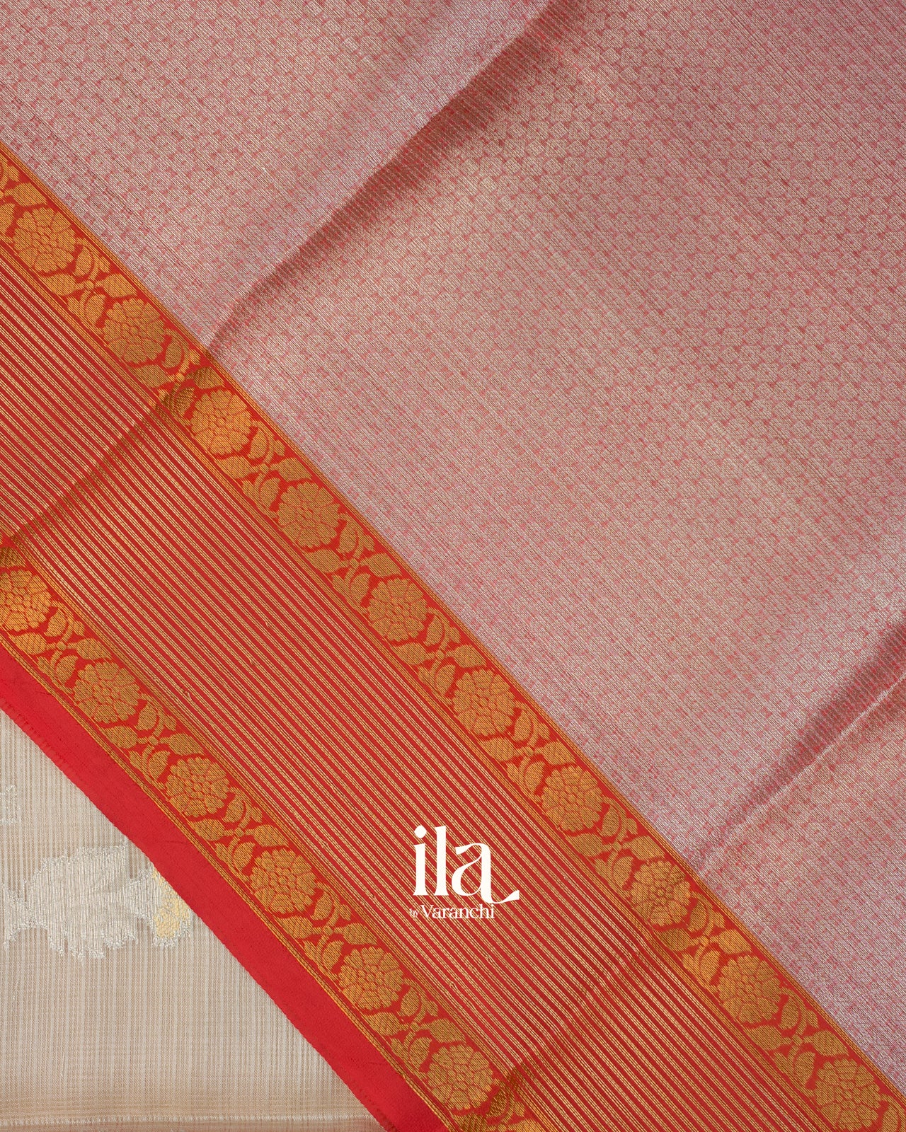 Pearl White Embroidered Semi Kota Saree