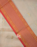 Pearl White Embroidered Semi Kota Saree