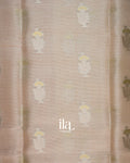 Pearl White Embroidered Semi Kota Saree