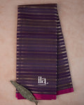 Deep Purple Stripeed Semi Dupion Saree