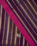 Deep Purple Stripeed Semi Dupion Saree