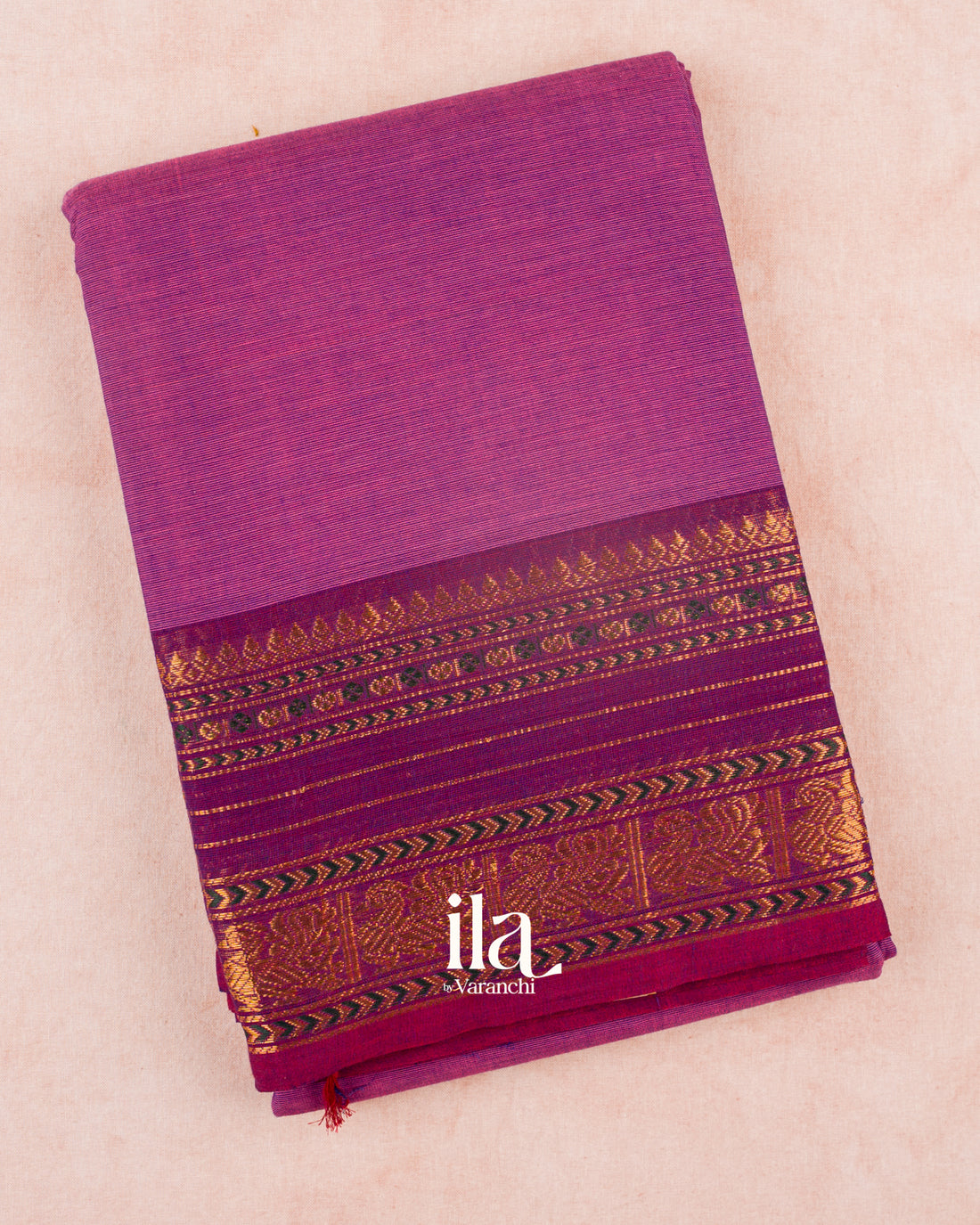 Rani Purple Pure Chettinad Cotton Handloom Saree
