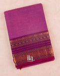 Rani Purple Pure Chettinad Cotton Handloom Saree