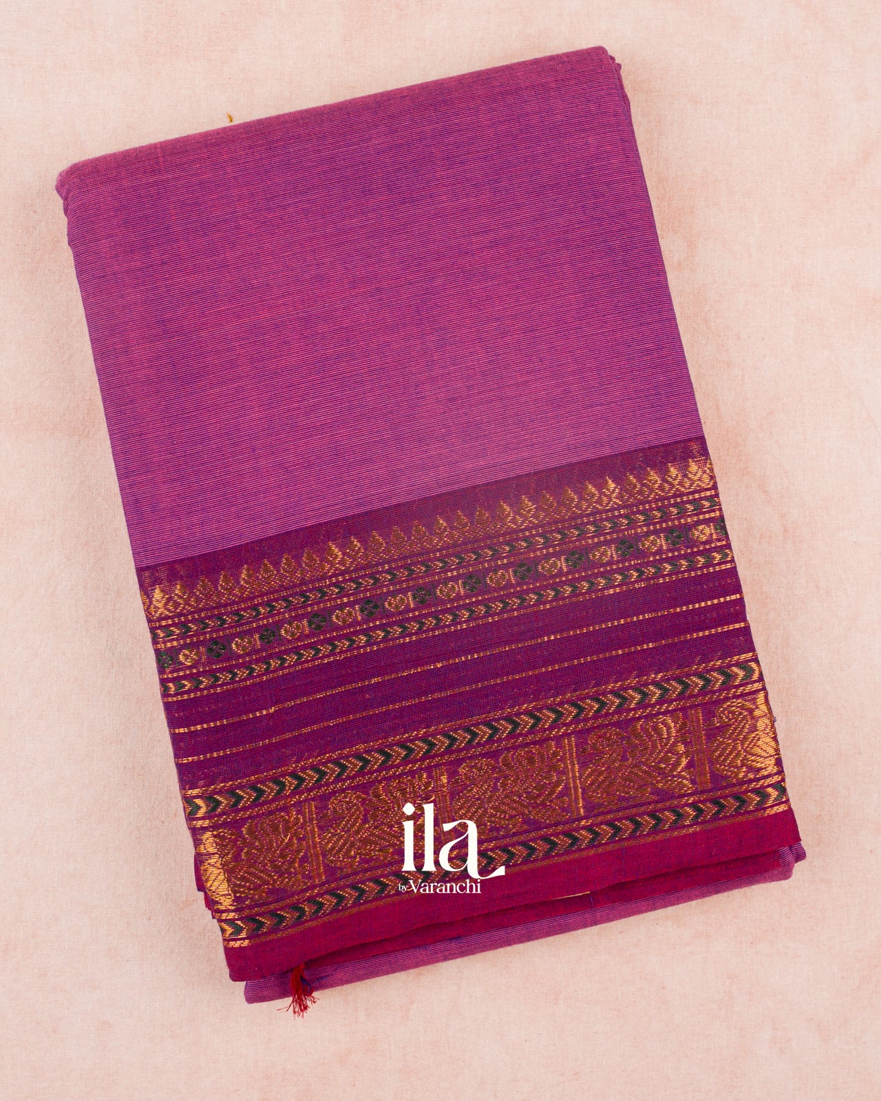 Rani Purple Pure Chettinad Cotton Handloom Saree