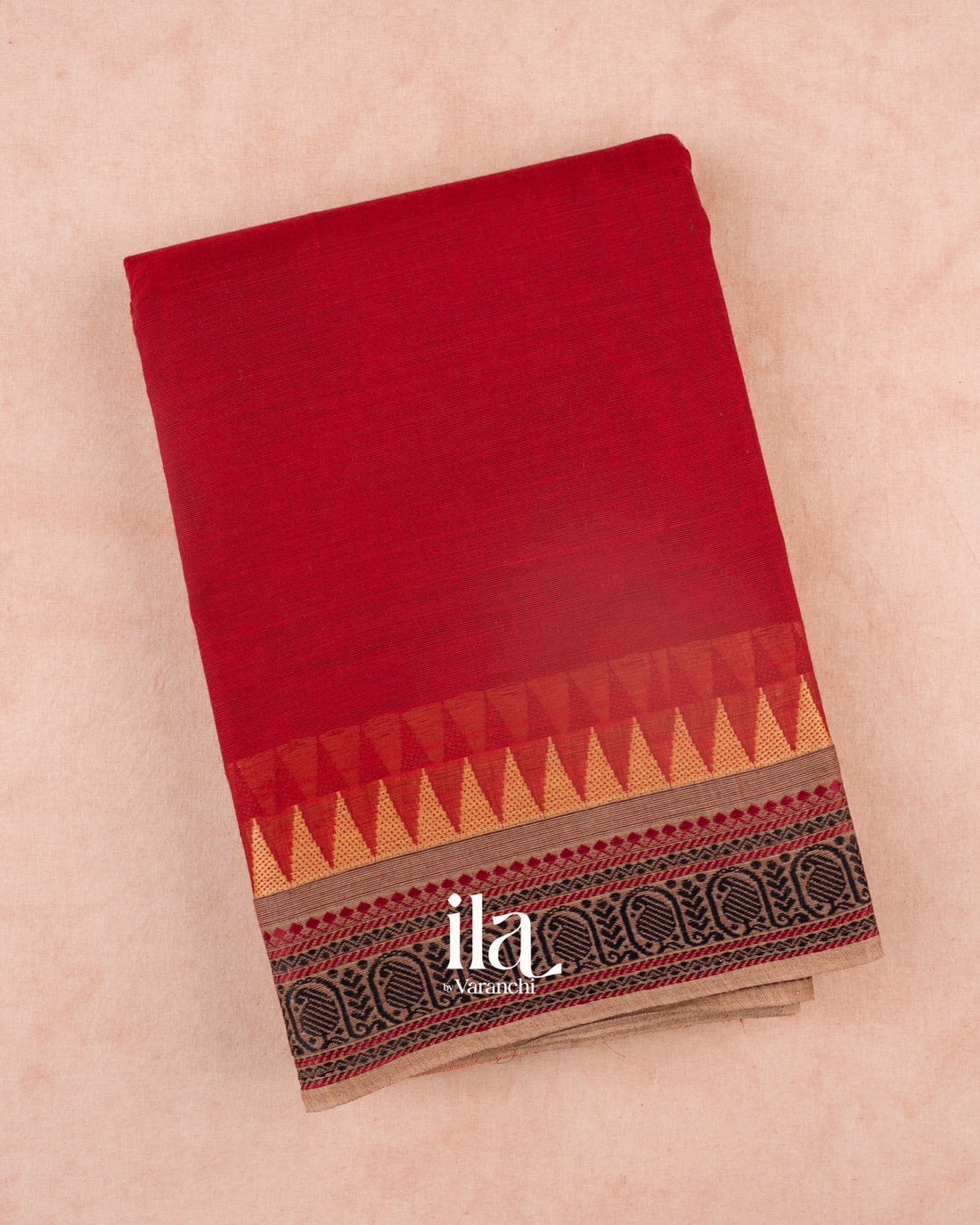 Crimson Red Pure Chettinad Cotton Handloom Saree