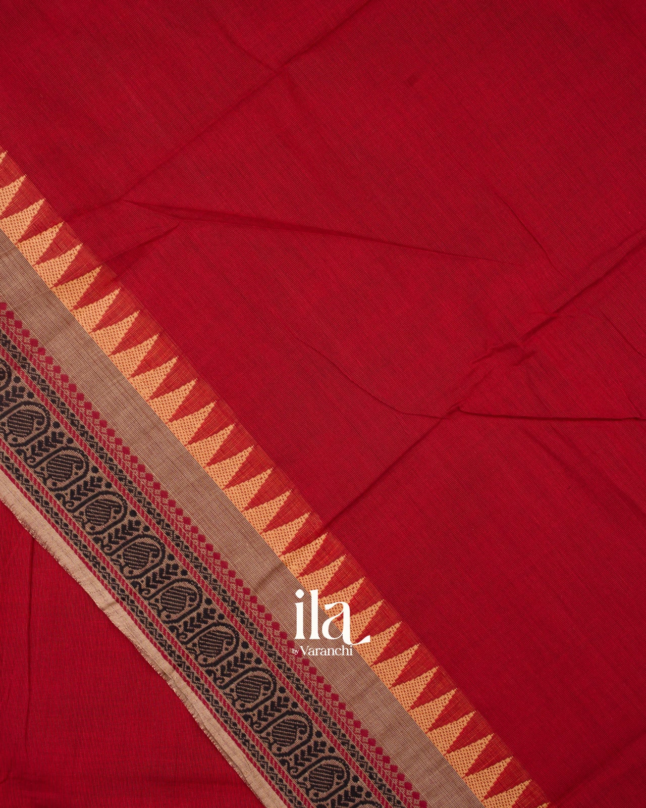 Crimson Red Pure Chettinad Cotton Handloom Saree