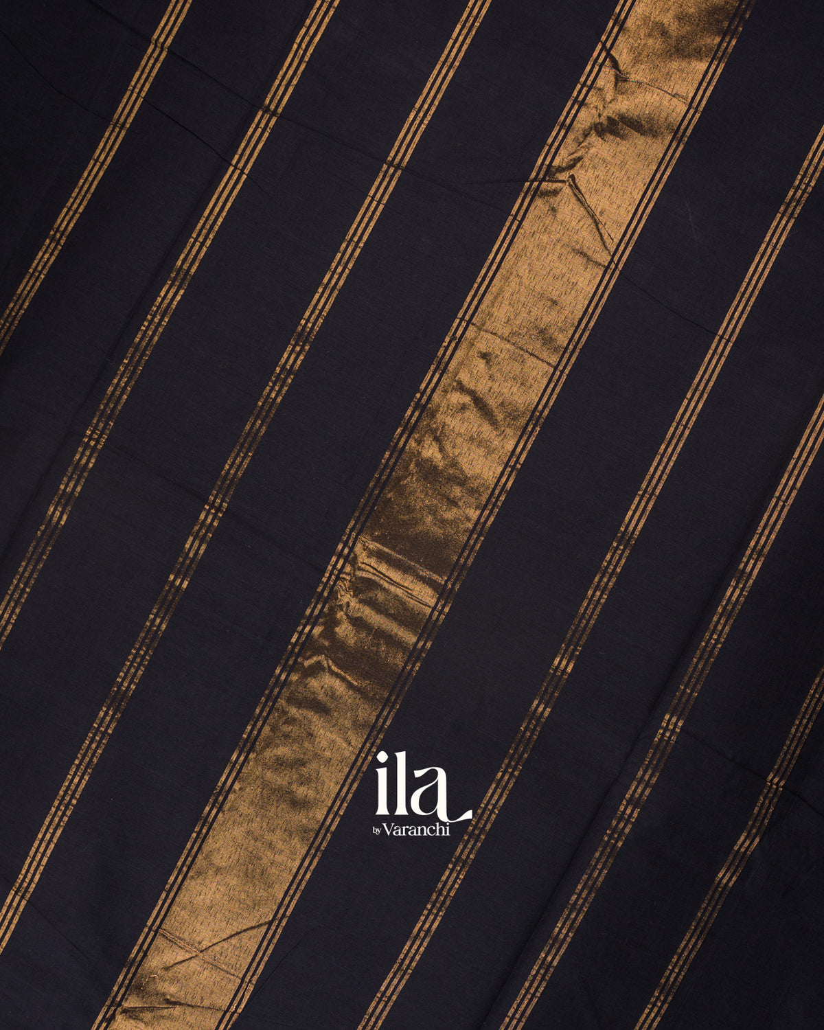 Deep Black Pure Chettinad Cotton Handloom Saree