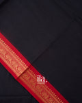Deep Black Pure Chettinad Cotton Handloom Saree