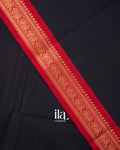 Deep Black Pure Chettinad Cotton Handloom Saree
