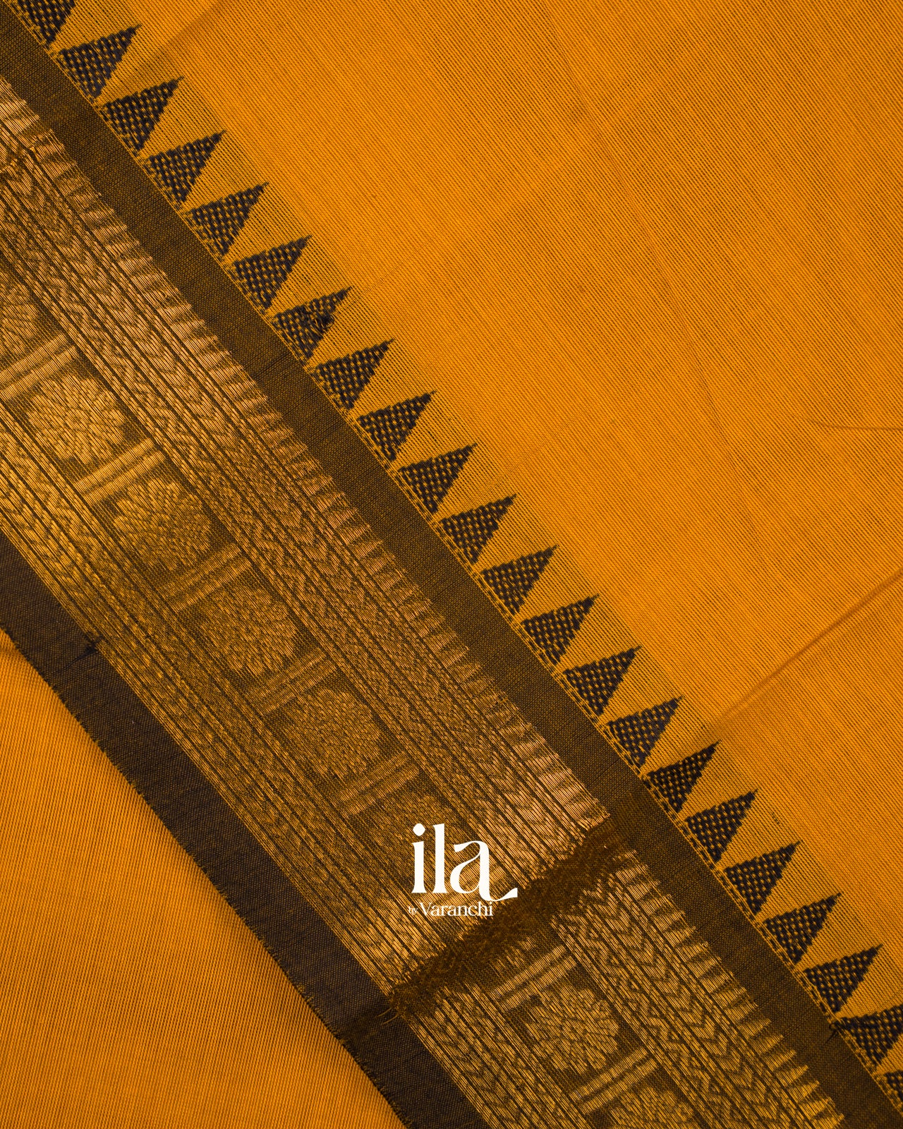 Mustard Yellow Pure Chettinad Cotton Handloom Saree