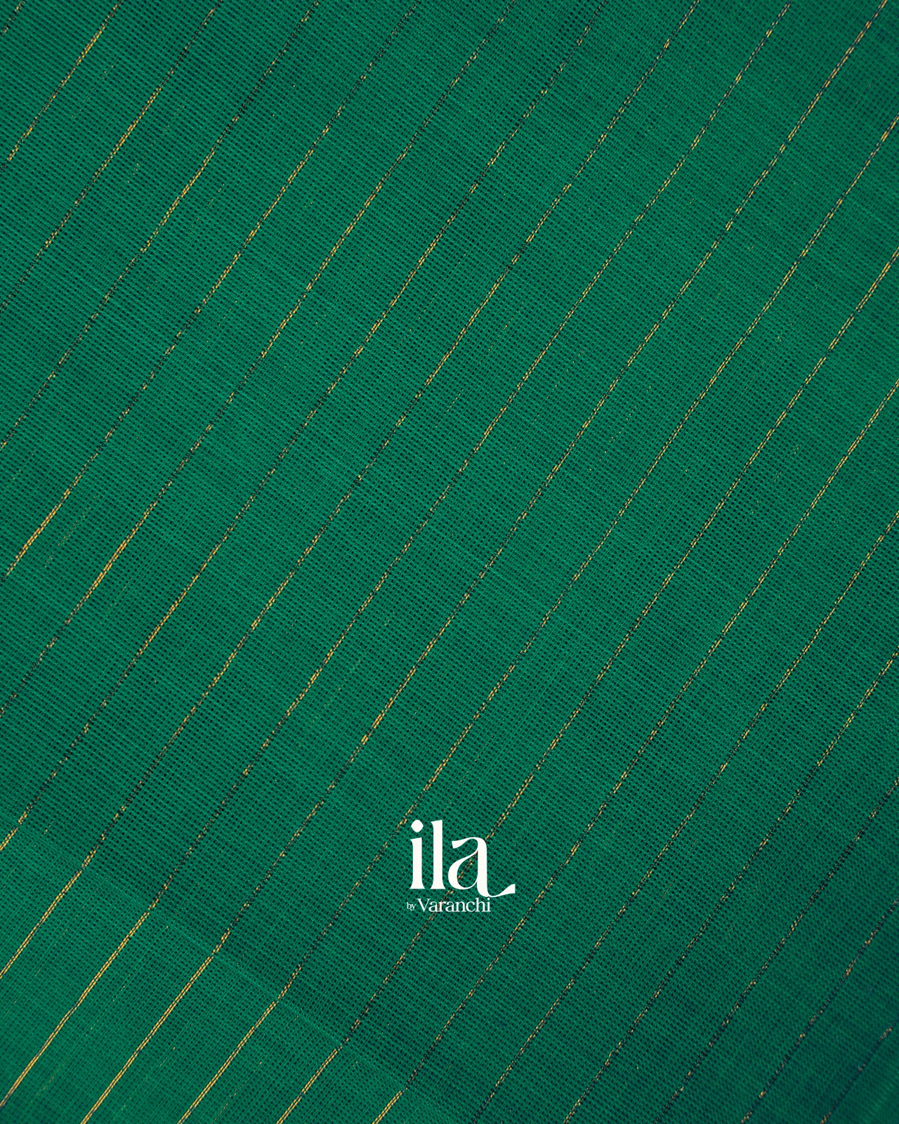 Rama Green Striped Pure Chettinad Cotton Handloom Saree