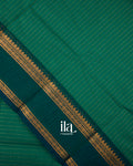 Rama Green Striped Pure Chettinad Cotton Handloom Saree