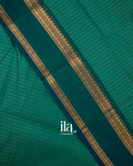 Rama Green Striped Pure Chettinad Cotton Handloom Saree