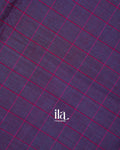 Deep Purple Checkered Pure Chettinad Cotton Handloom Saree