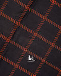 Black Checkered Pure Chettinad Cotton Handloom Saree