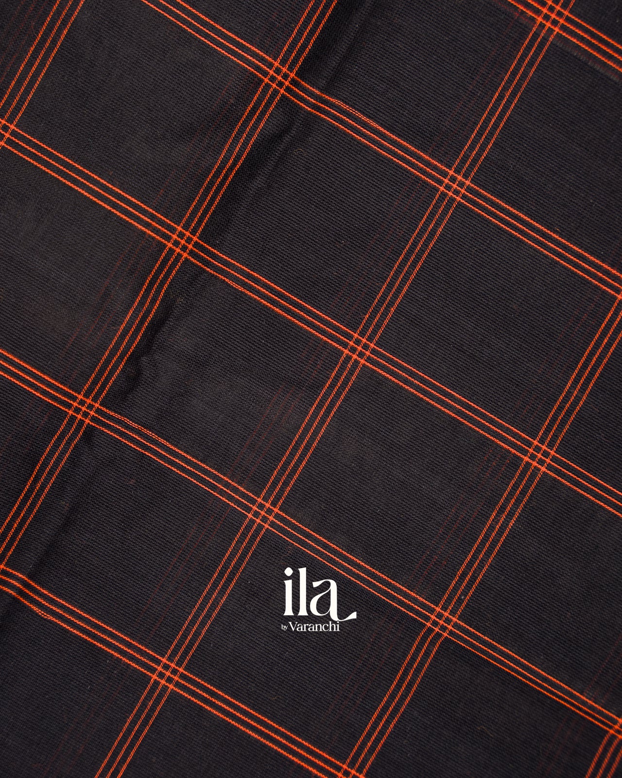 Black Checkered Pure Chettinad Cotton Handloom Saree