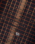Black Checkered Pure Chettinad Cotton Handloom Saree