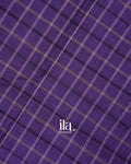 Deep Violet Checkered Pure Chettinad Cotton Handloom Saree