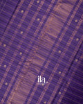Deep Violet Checkered Pure Chettinad Cotton Handloom Saree